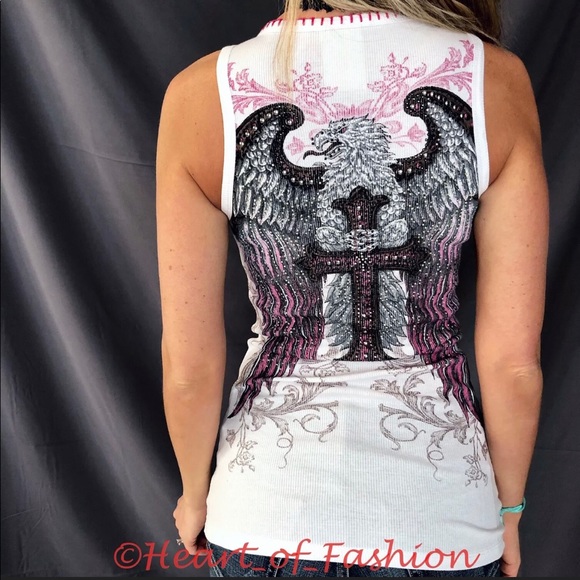 Vocal Ribbed Thermal Embellished Graphic Tank Top - Picture 4 of 9